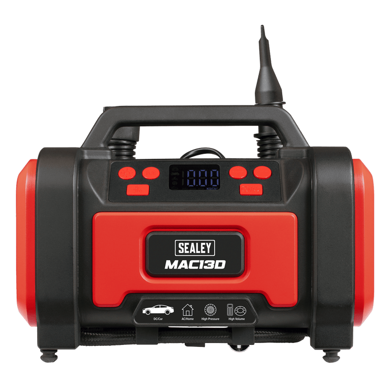 Sealey MAC13D Tyre Inflator & High-Volume Air Pump 12V/230V AC - MAC13D - Sealey Tools UK - Trade Counter Direct