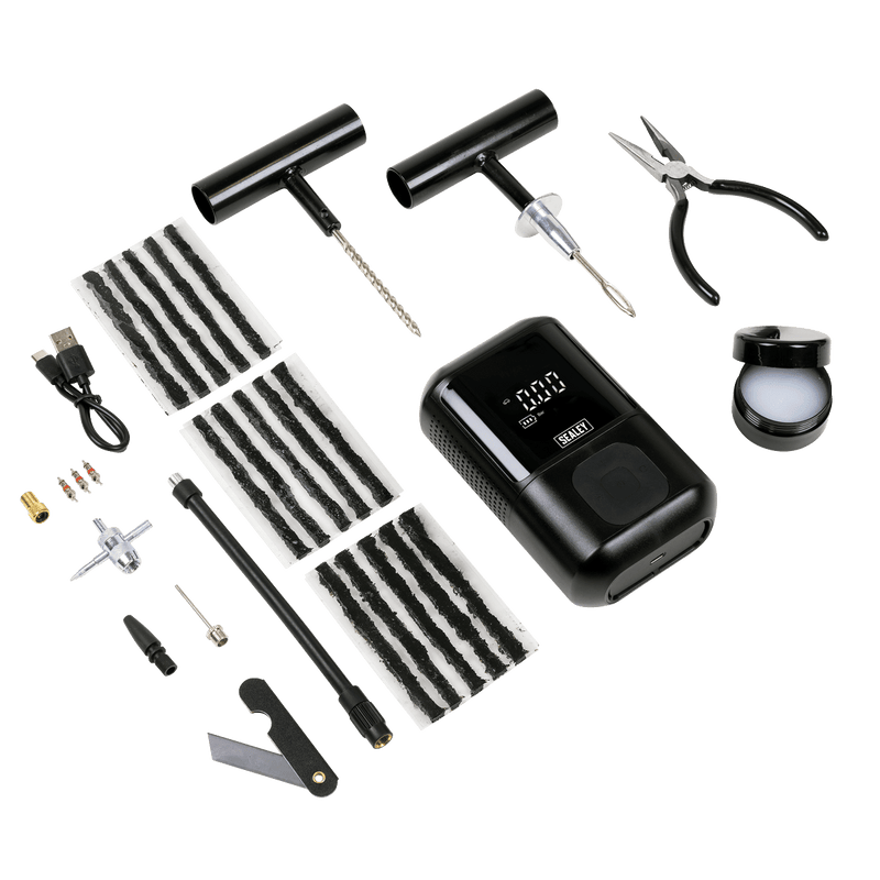 Sealey MAC24 Temporary Puncture Repair Kit & Rechargeable Tyre Inflator - MAC24 - Sealey Tools UK - Trade Counter Direct