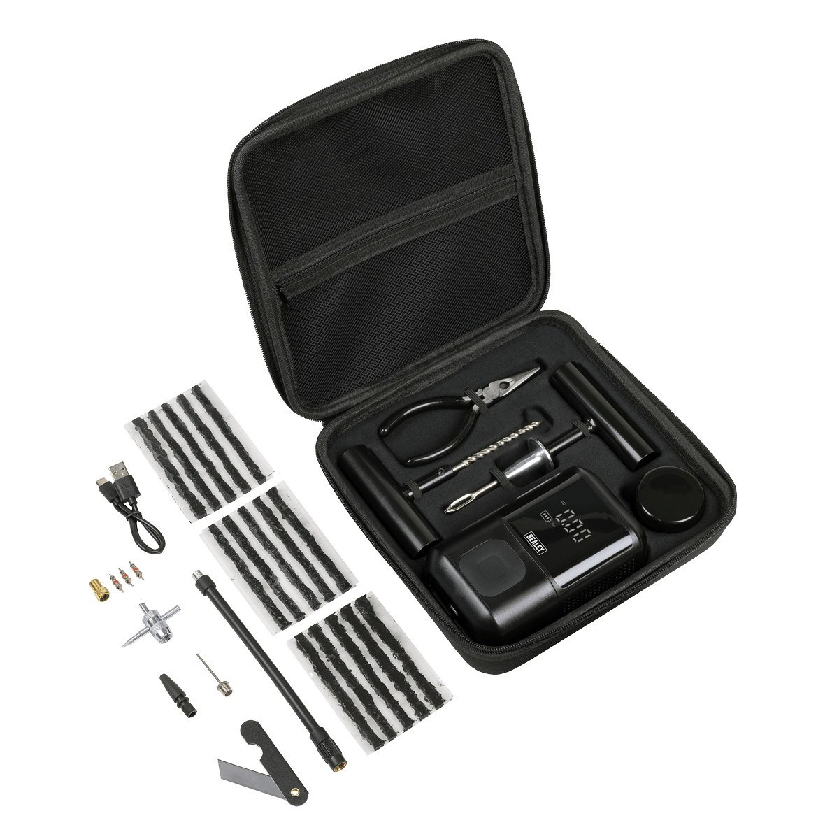 Sealey MAC24 Temporary Puncture Repair Kit & Rechargeable Tyre Inflator - MAC24 - Sealey Tools UK - Trade Counter Direct