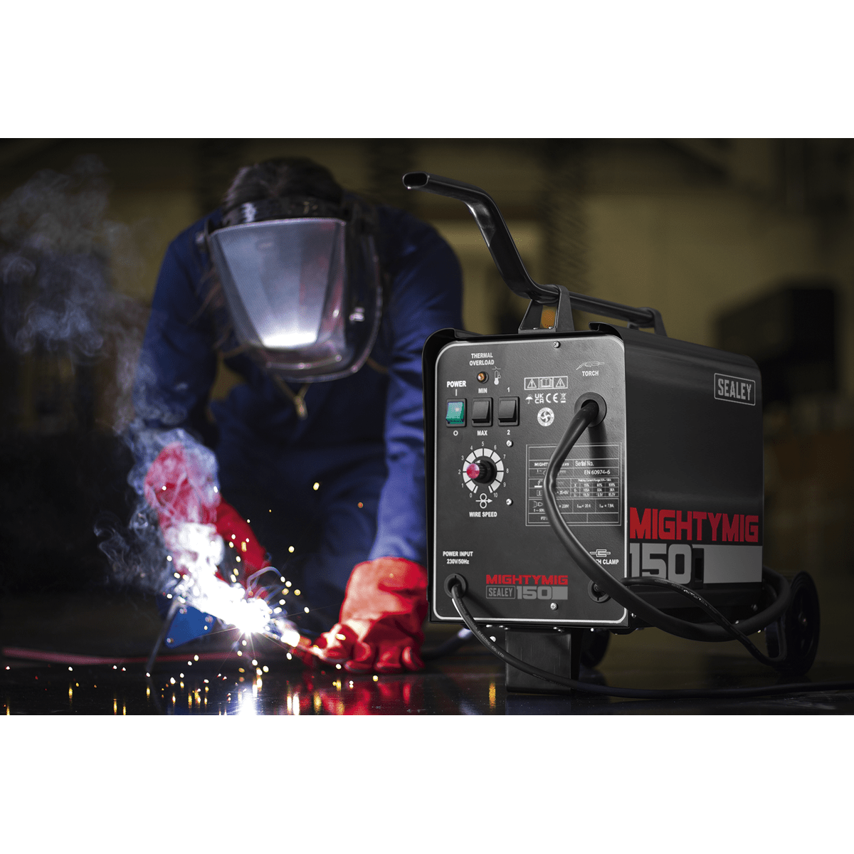 Sealey MIGHTYMIG150 Professional Gas/Gasless MIG Welder 150A 230V - MIGHTYMIG150 - Sealey Tools UK - Trade Counter Direct