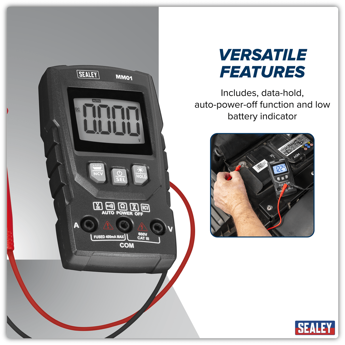 Sealey MM01 Auto-Ranging Digital Multimeter 6-Function - MM01 - Sealey Tools UK - Trade Counter Direct