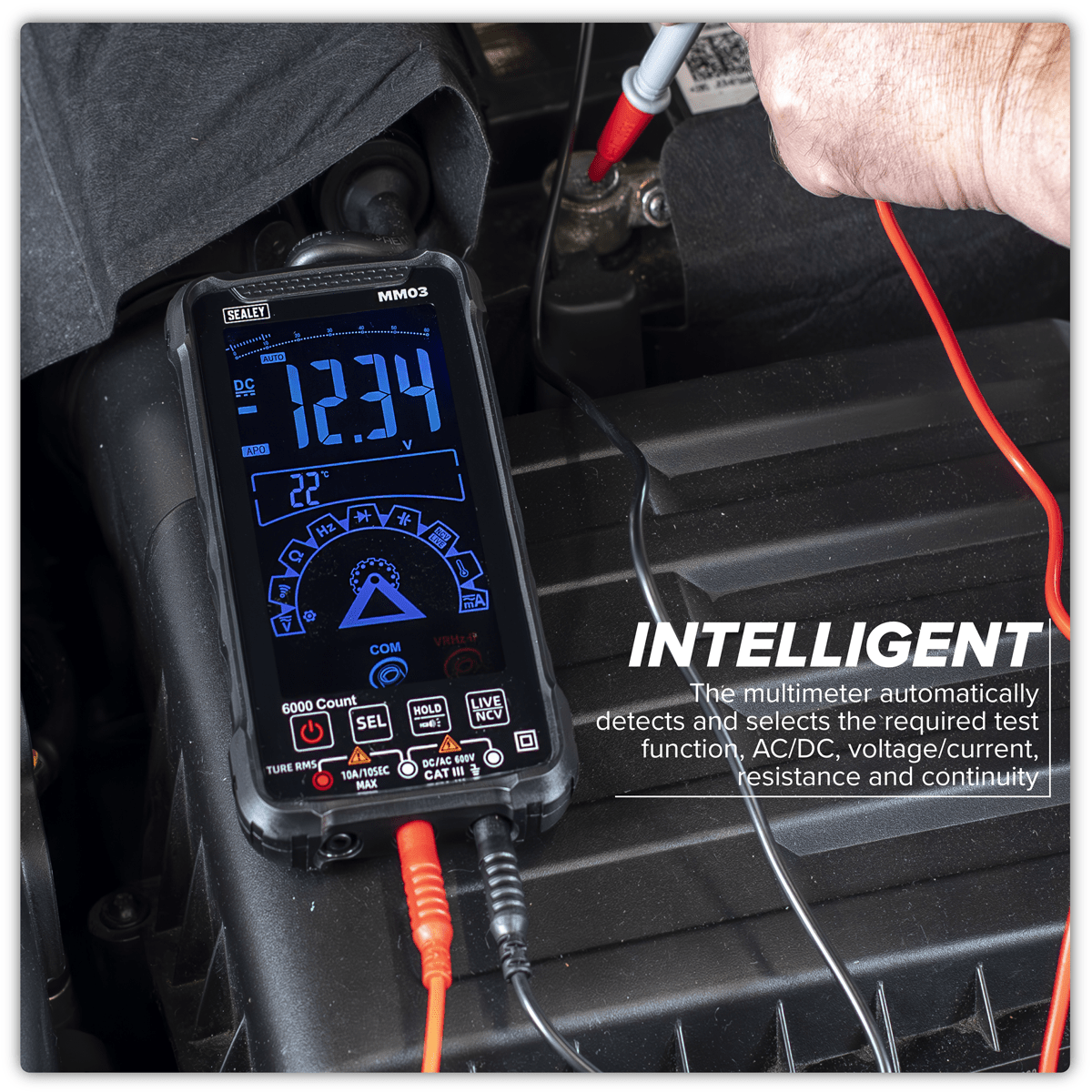Sealey MM03 Touchscreen Rechargeable Auto-Ranging Digital Smart Multimeter 10-Function - MM03 - Sealey Tools UK - Trade Counter Direct
