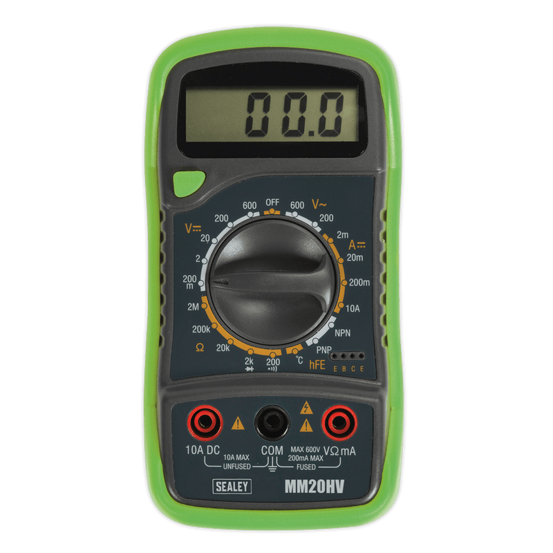 Sealey MM20HV Digital Multimeter 8 - Function with Thermocouple Hi - Vis - MM20HV - Sealey Tools UK - Trade Counter Direct