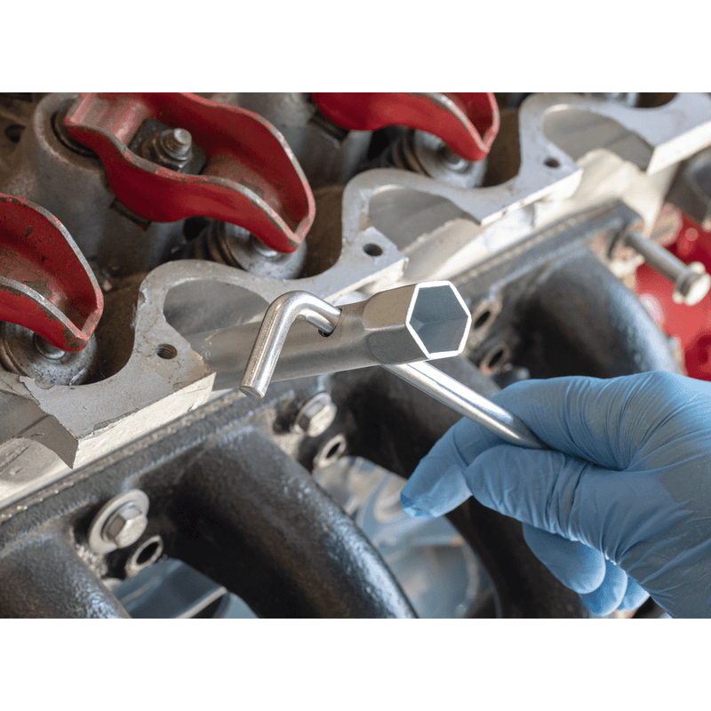 Sealey MS157 Long Reach Double End Spark Plug Box Spanner with L-Bar 16/18mm - MS157 - Sealey Tools UK - Trade Counter Direct