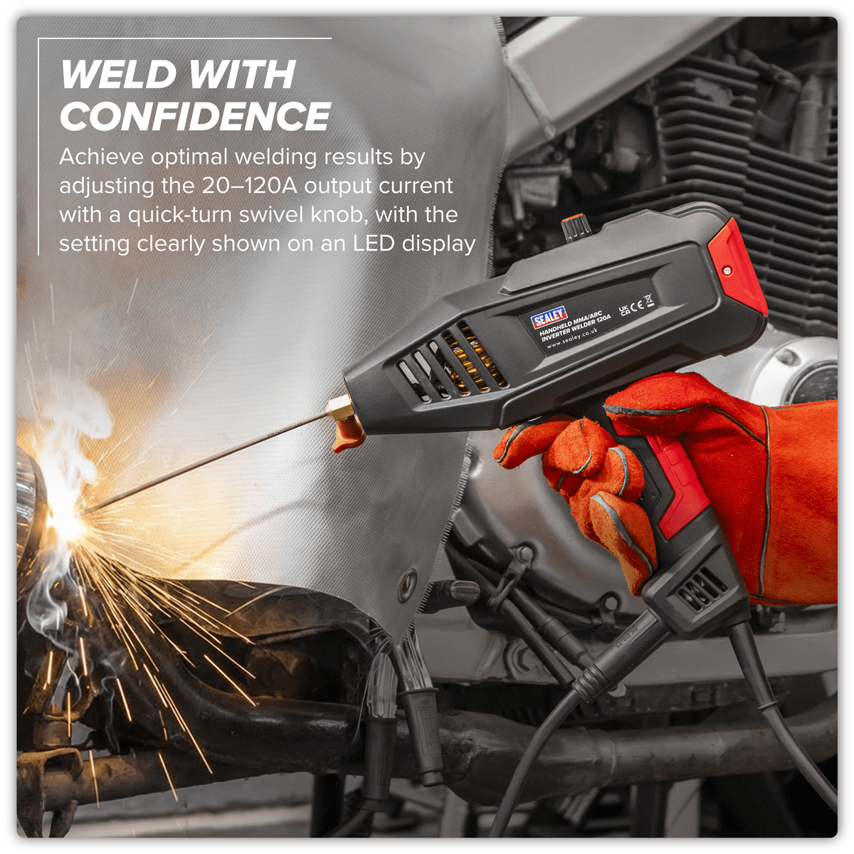 Sealey MWH120I Handheld MMA/ARC Inverter Welder 120A - MWH120I - Sealey Tools UK - Trade Counter Direct