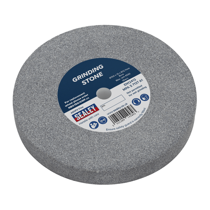 Sealey NBG150/GWF Grinding Stone Ø150 x 16mm Ø13mm Bore A60P Fine - NBG150/GWF - Sealey Tools UK - Trade Counter Direct