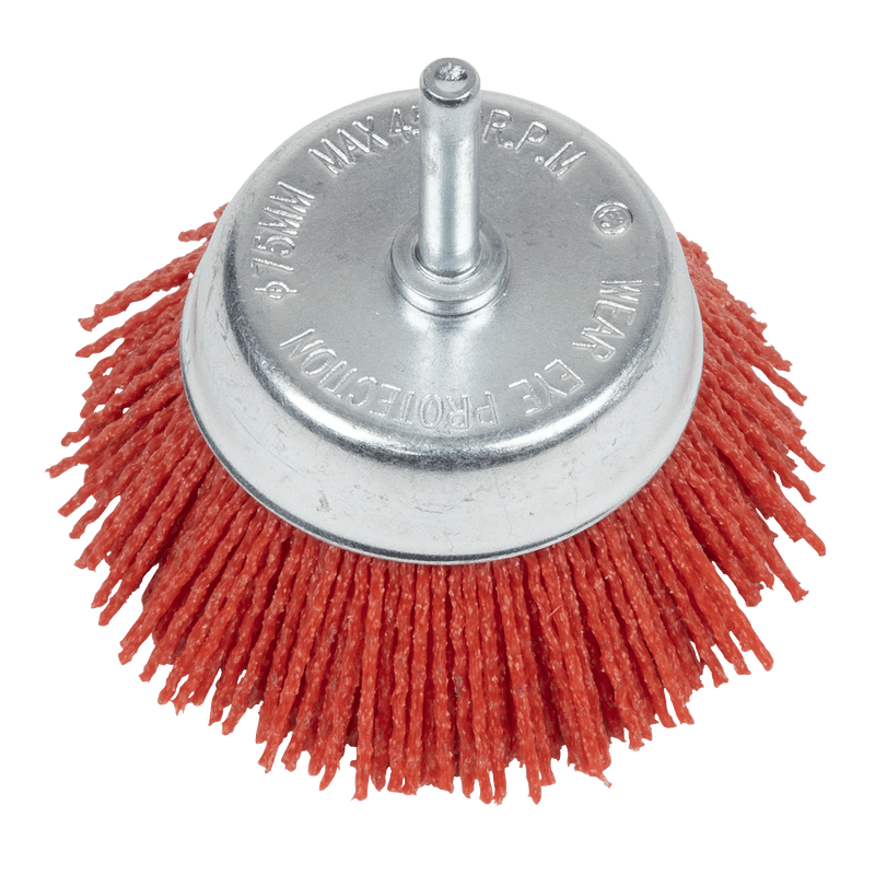 Sealey NFB75 75mm Nylon Filament Cup Brush with 6mm Shaft - NFB75 - Sealey Tools UK - Trade Counter Direct