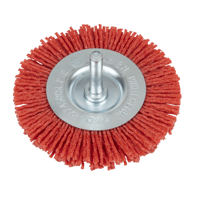 Sealey NFBC75 75mm Nylon Filament Circular Brush with 6mm Shaft - NFBC75 - Sealey Tools UK - Trade Counter Direct