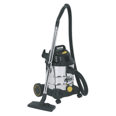 Sealey PC200SD110V Vacuum Cleaner Industrial Wet & Dry 20L 1250W/110V Stainless Drum - PC200SD110V - Sealey Tools UK - Trade Counter Direct