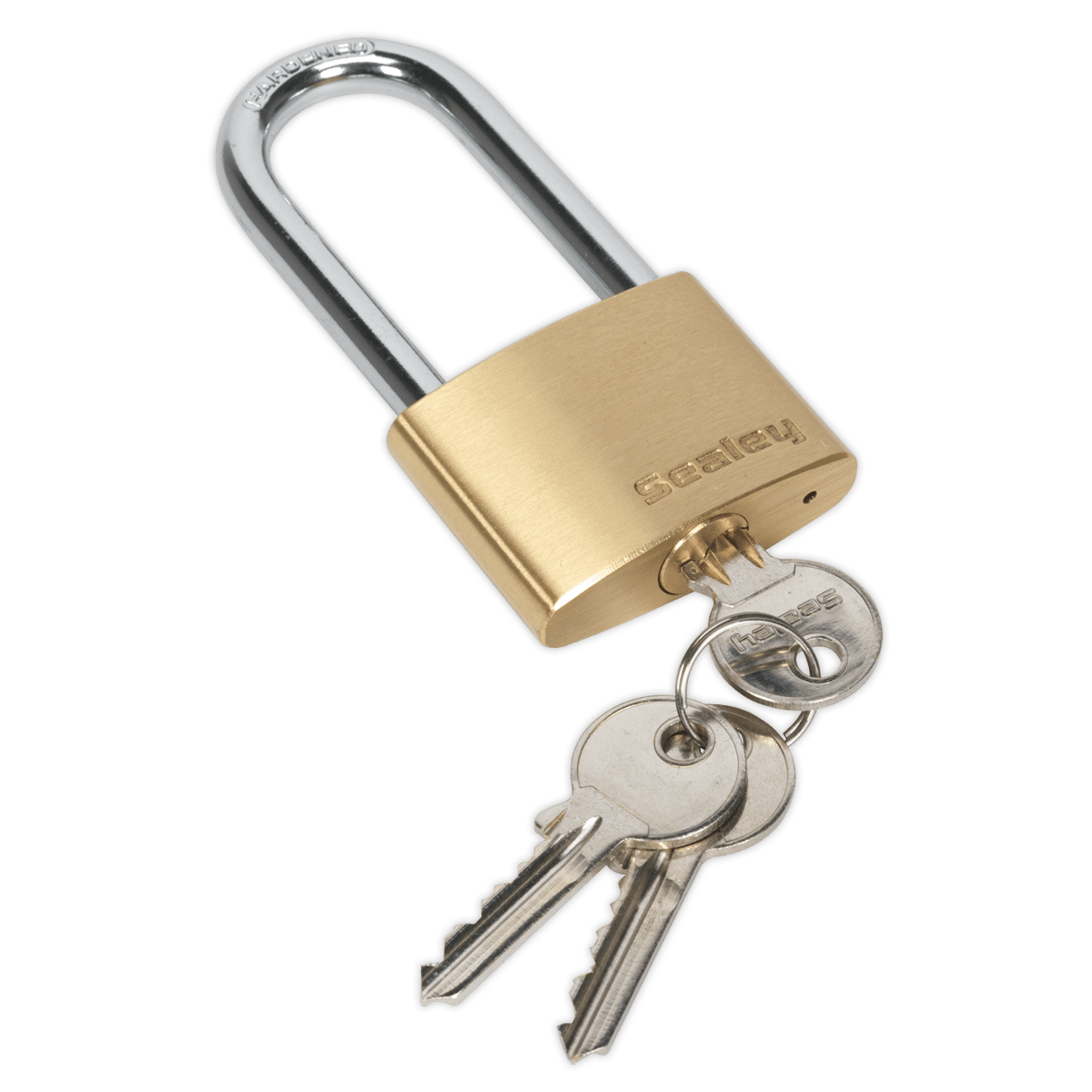 Sealey PL102L Brass Body Padlock Long Shackle 50mm - PL102L - Sealey Tools UK - Trade Counter Direct