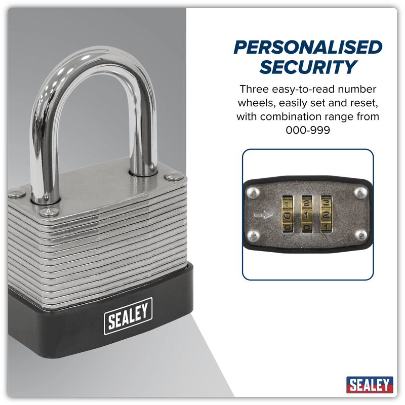 Sealey PL301C Steel Body Combination Padlock 40mm - PL301C - Sealey Tools UK - Trade Counter Direct