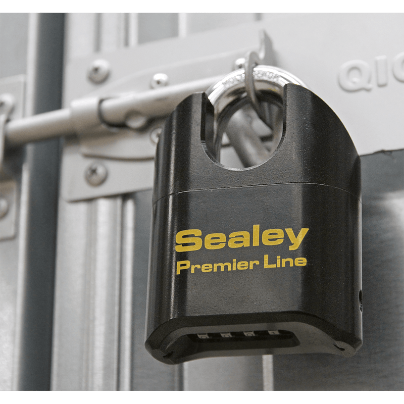 Sealey PL603S Premier™ Steel Body Combination Padlock Shrouded Shackle 62mm - PL603S - Sealey Tools UK - Trade Counter Direct
