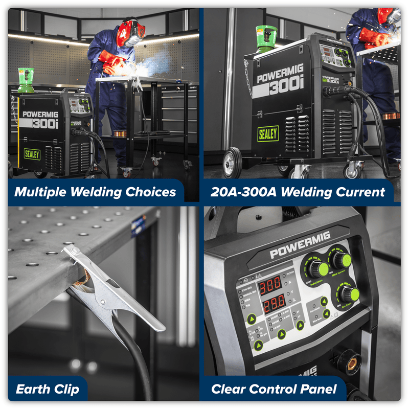 Sealey POWERMIG300I 300A Professional Gas/Gasless MIG/TIG/MMA Inverter Welder 400V 3ph - POWERMIG300I - Sealey Tools UK - Trade Counter Direct