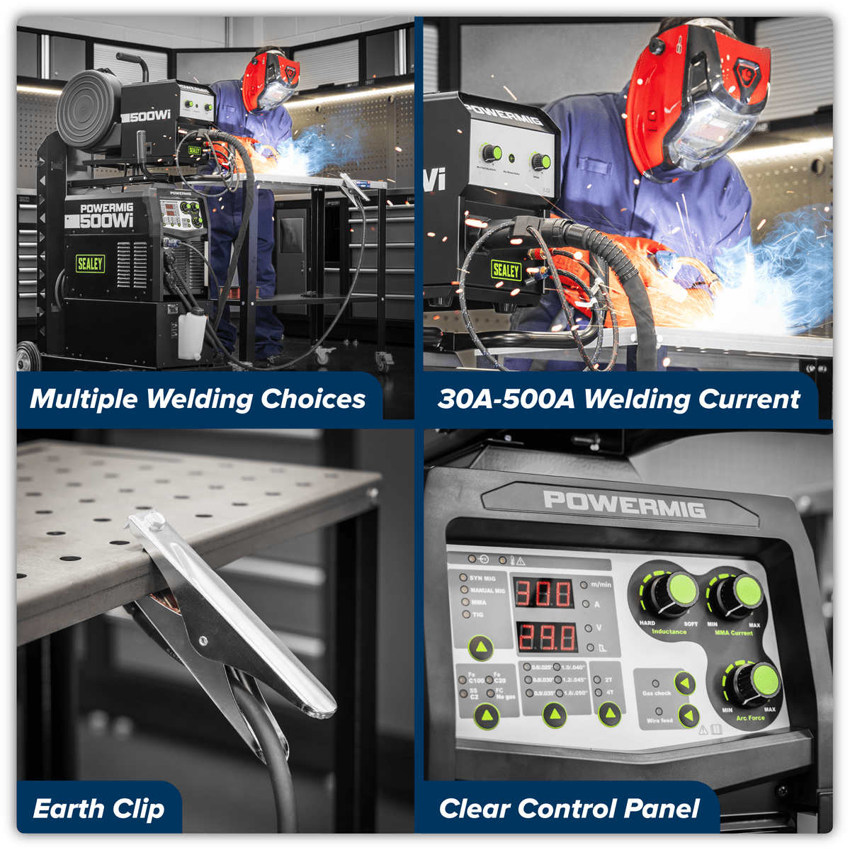 Sealey POWERMIG500WI 500A Professional Gas/Gasless MIG/TIG/MMA Inverter Welder with Portable Wire Feeder & Water Cooler 400V 3ph - POWERMIG500WI - Sealey Tools UK - Trade Counter Direct