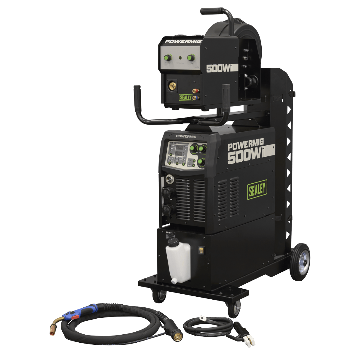 Sealey POWERMIG500WI 500A Professional Gas/Gasless MIG/TIG/MMA Inverter Welder with Portable Wire Feeder & Water Cooler 400V 3ph - POWERMIG500WI - Sealey Tools UK - Trade Counter Direct