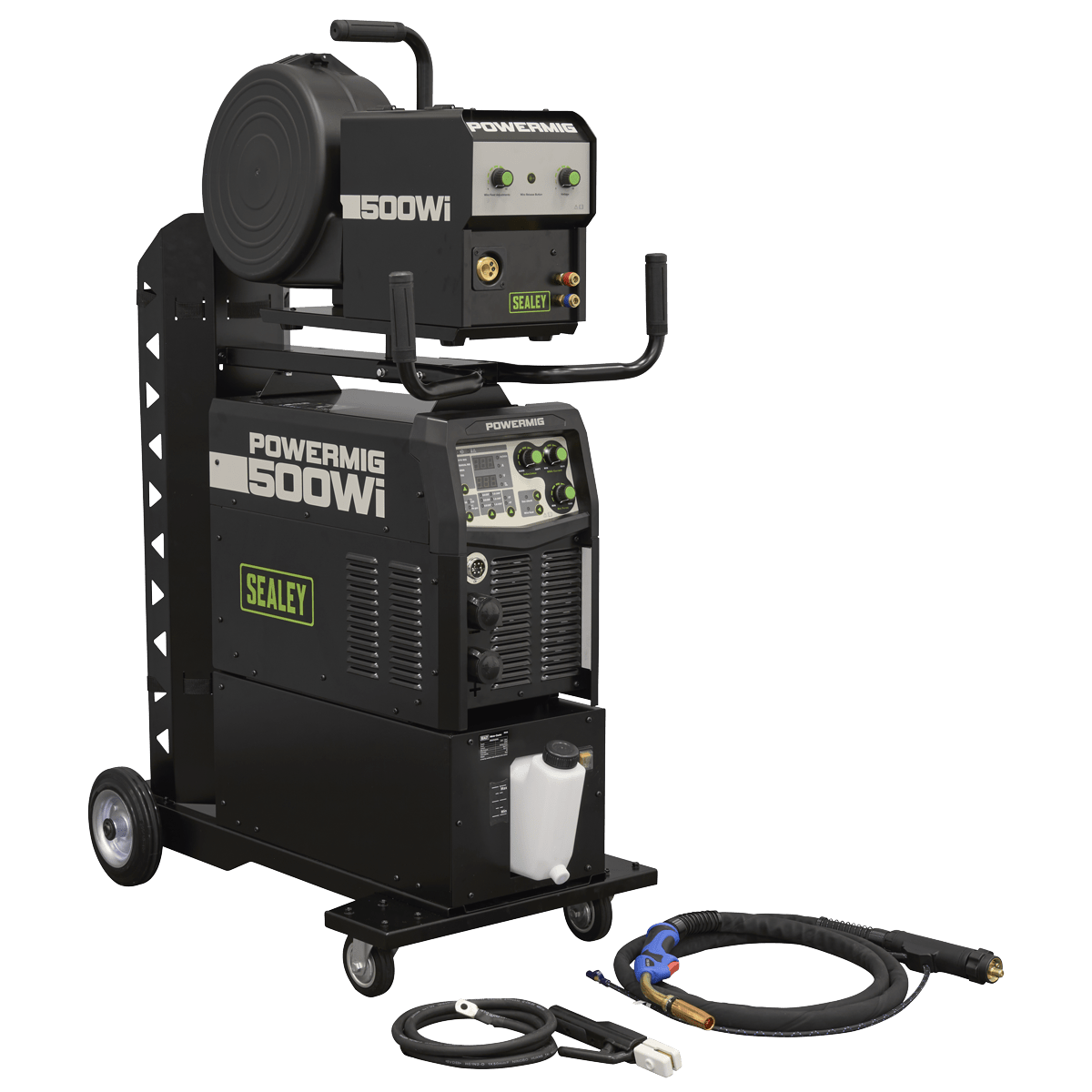Sealey POWERMIG500WI 500A Professional Gas/Gasless MIG/TIG/MMA Inverter Welder with Portable Wire Feeder & Water Cooler 400V 3ph - POWERMIG500WI - Sealey Tools UK - Trade Counter Direct