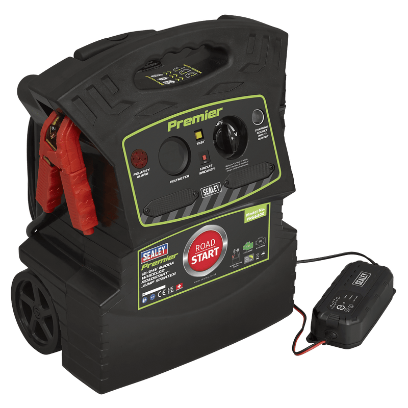 Sealey PRS6400 Premier 12/24V 6400A Wheeled RoadStart® Jump Starter - PRS6400 - Sealey Tools UK - Trade Counter Direct