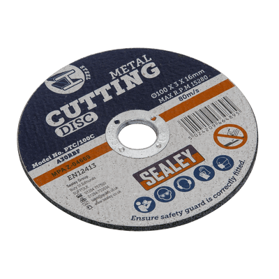 Sealey PTC/100C 100 x 3mm Cutting Disc 16mm Bore - PTC/100C - Sealey Tools UK - Trade Counter Direct