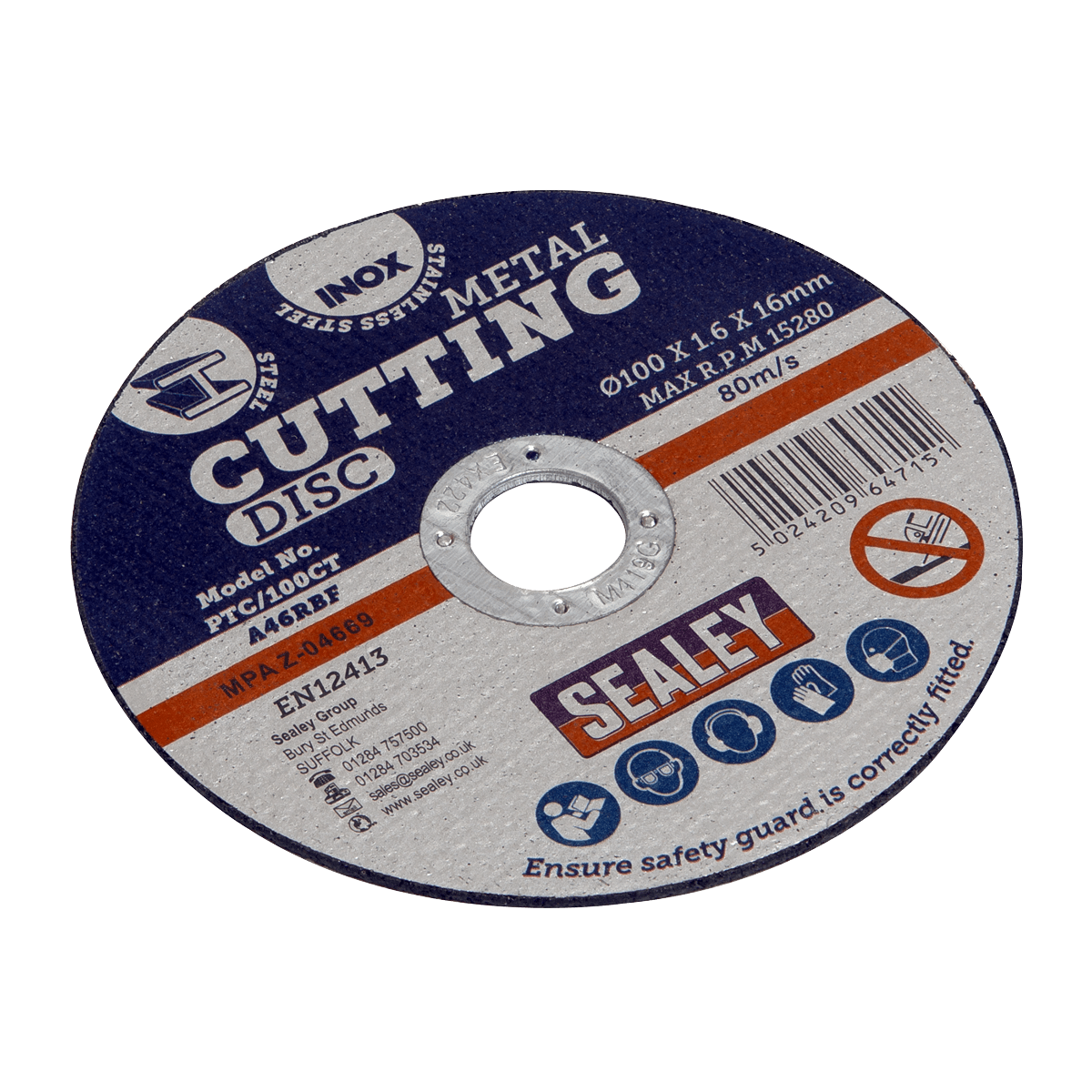Sealey PTC/100CT Cutting Disc Ø100 x 1.6mm 16mm Bore - PTC/100CT - Sealey Tools UK - Trade Counter Direct