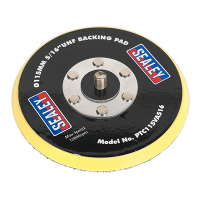 Sealey PTC115VA516 115mm Backing Pad Hook-and-Loop 5/16"UNF - PTC115VA516 - Sealey Tools UK - Trade Counter Direct