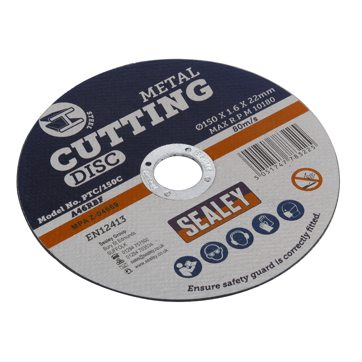 Sealey PTC/150C Cutting Disc Ø150 x 1.6mm 22mm Bore - PTC/150C - Sealey Tools UK - Trade Counter Direct