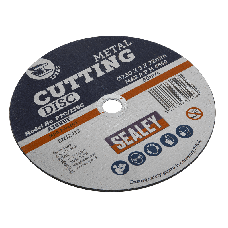Sealey PTC/230C 230 x 3mm Cutting Disc 22mm Bore - PTC/230C - Sealey Tools UK - Trade Counter Direct