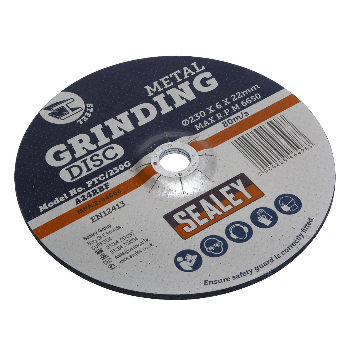 Sealey PTC/230G Grinding Disc Ø230 x 6mm 22mm Bore - PTC/230G - Sealey Tools UK - Trade Counter Direct