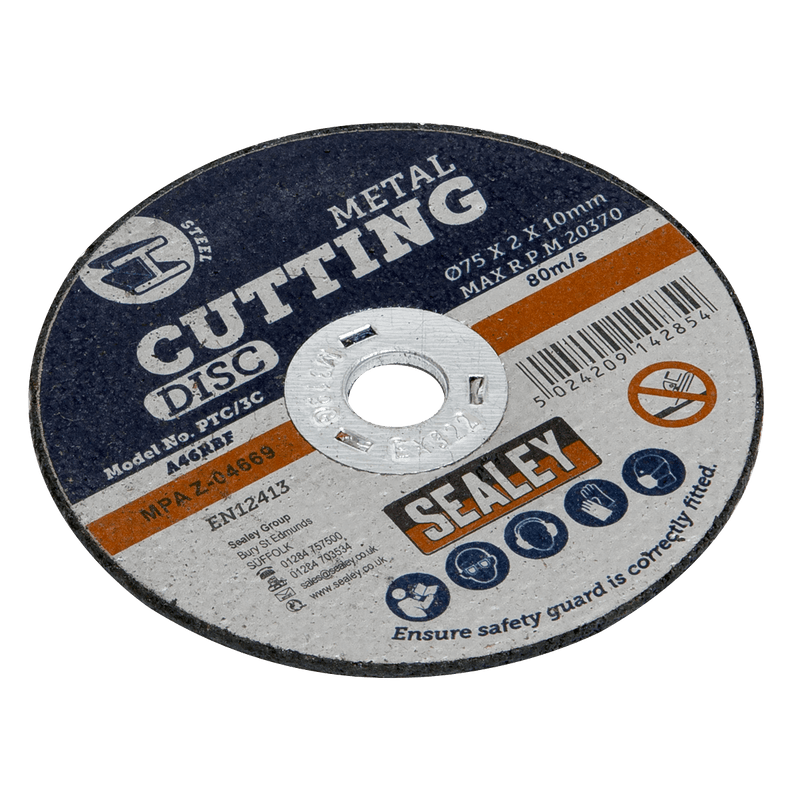 Sealey PTC/3C Cutting Disc Ø75 x 2mm 10mm Bore - PTC/3C - Sealey Tools UK - Trade Counter Direct
