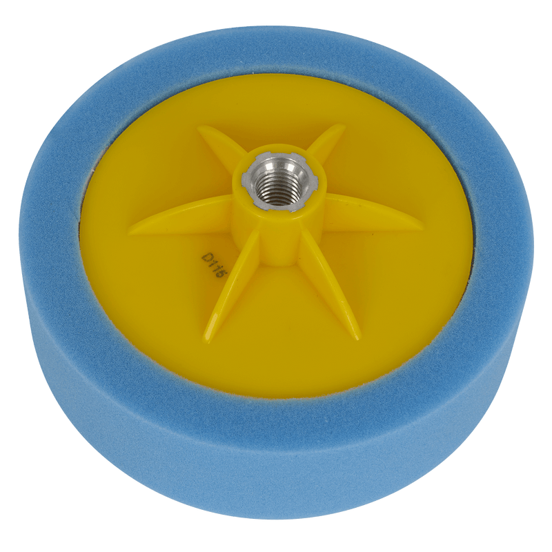 Sealey PTC/CH/M14-B 150 x 50mm Buffing & Polishing Foam Head M14 x 2mm - Blue/Medium - PTC/CH/M14-B - Sealey Tools UK - Trade Counter Direct