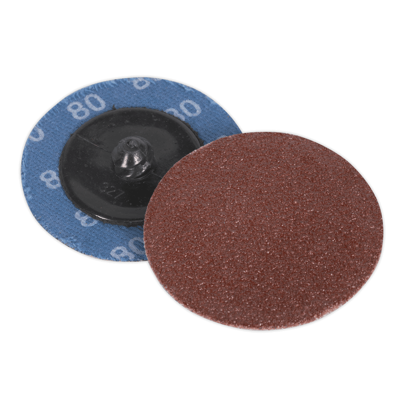 Sealey PTCQC5080 50mm Quick Change Sanding Disc 80Grit - Pack of 10 - PTCQC5080 - Sealey Tools UK - Trade Counter Direct