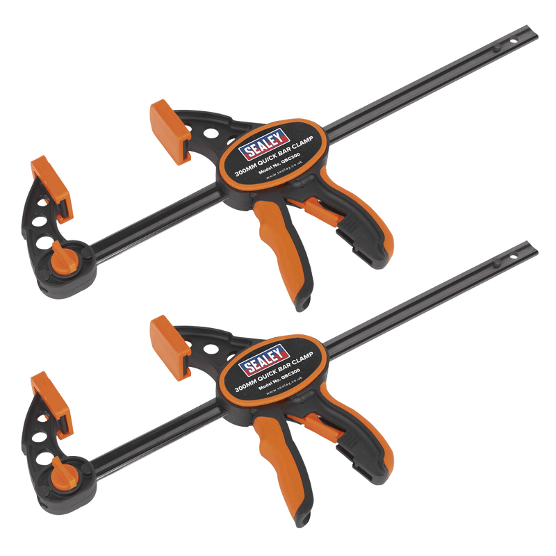 Sealey QBC3002 Quick Bar Clamp Set 300mm 2pc - QBC3002 - Sealey Tools UK - Trade Counter Direct