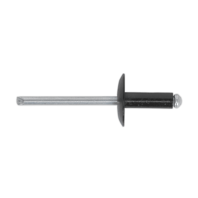 Sealey RAB4010L Aluminium Rivet Black Large Flange 4 x 10mm Pack of 200 - RAB4010L - Sealey Tools UK - Trade Counter Direct