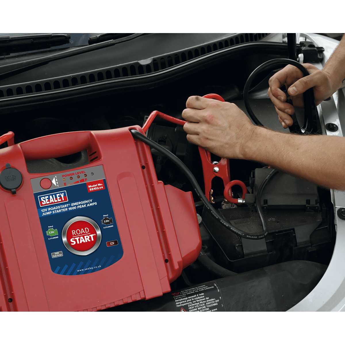 Sealey RS102 RoadStart Emergency Power Pack 12V 1600 Peak Amps - Mobile Power Systems - SLY-8763 - Sealey Tools UK - Trade Counter Direct