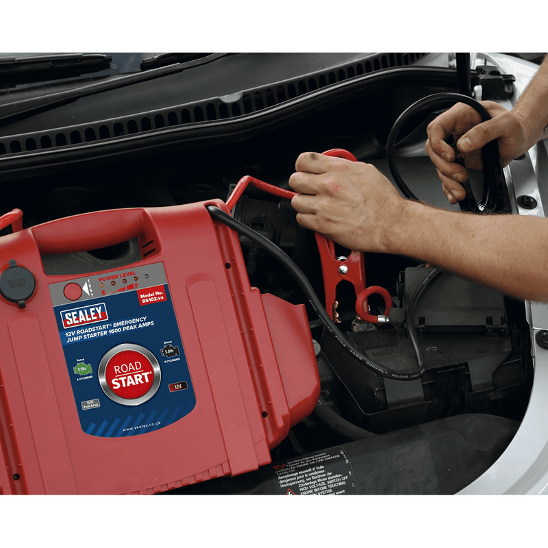Sealey RS102 RoadStart Emergency Power Pack 12V 1600 Peak Amps - Mobile Power Systems - SLY-8763 - Sealey Tools UK - Trade Counter Direct