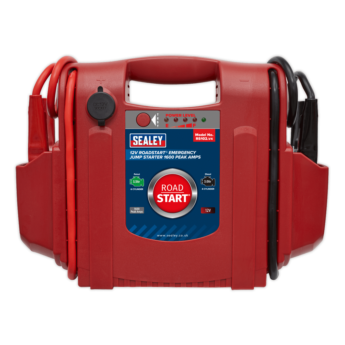 Sealey RS102 RoadStart Emergency Power Pack 12V 1600 Peak Amps - Mobile Power Systems - SLY-8763 - Sealey Tools UK - Trade Counter Direct