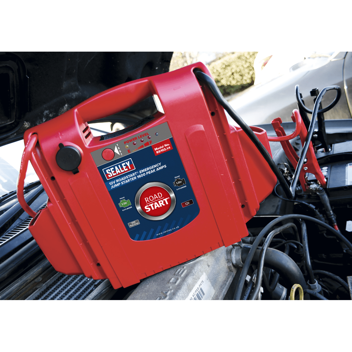 Sealey RS102 RoadStart Emergency Power Pack 12V 1600 Peak Amps - Mobile Power Systems - SLY-8763 - Sealey Tools UK - Trade Counter Direct