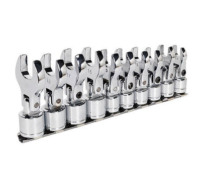 Sealey S01043 Flexible Crow's Foot Open End Spanner Set 10pc 3/8i - SLY-18410 - Sealey Tools UK - Trade Counter Direct