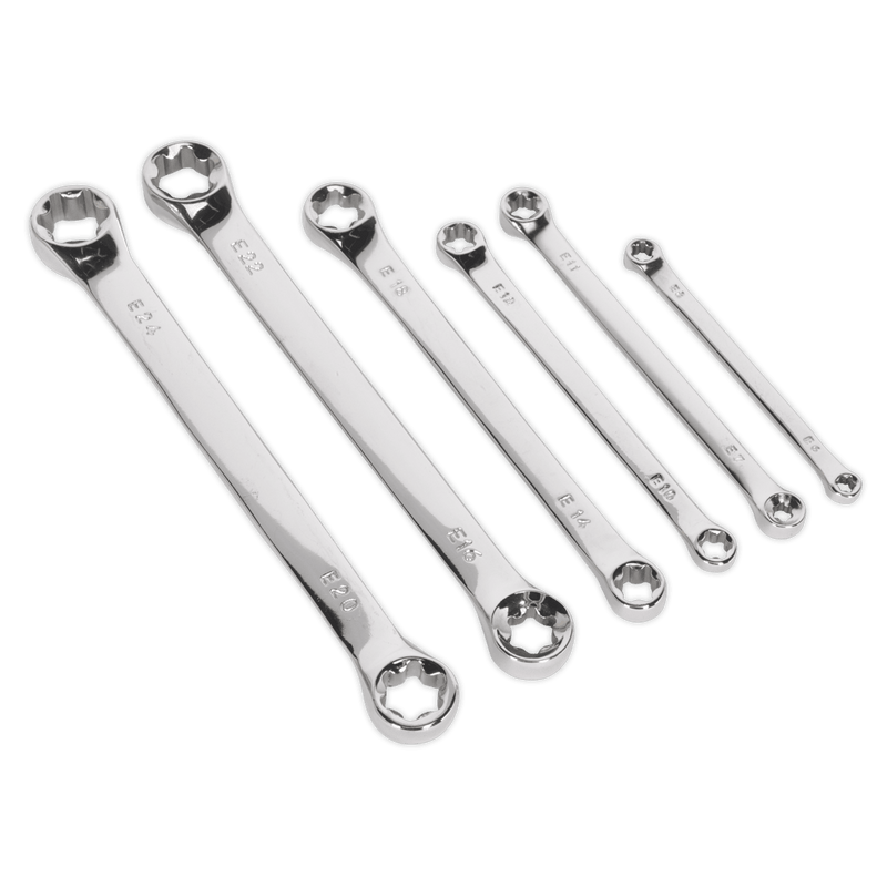 Sealey S01107 TRX - Star* Double End Spanner Set 6pc - S01107 - Sealey Tools UK - Trade Counter Direct
