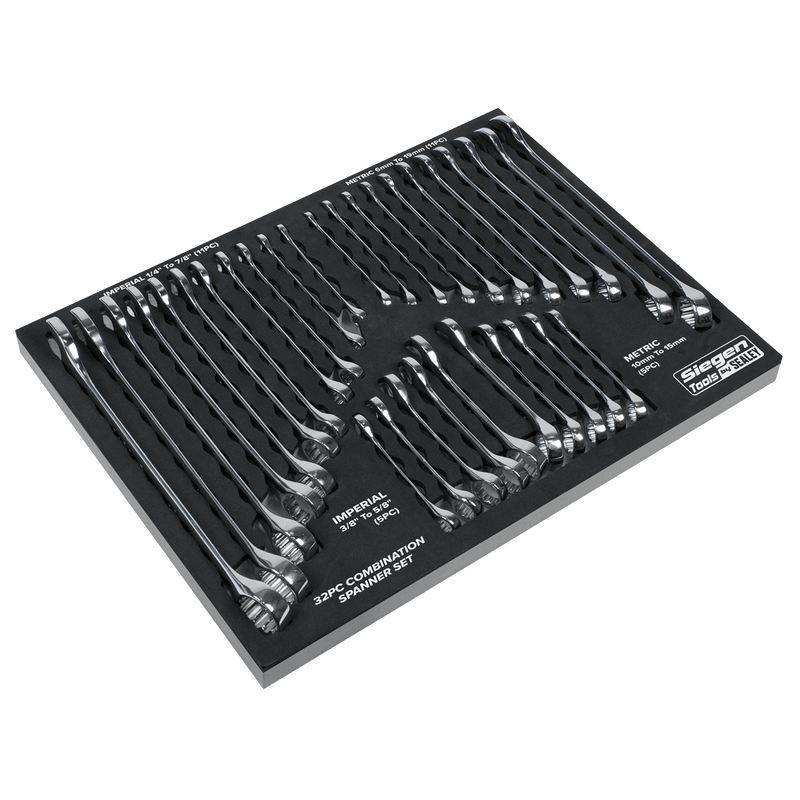 Sealey S01239 Combination Spanner Set 32pc - Metric/Imperial - S01239 - Sealey Tools UK - Trade Counter Direct