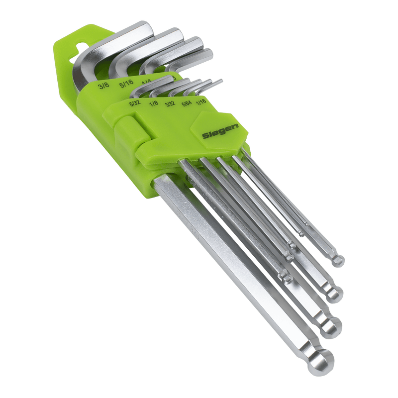 Sealey S01261 Hex Key Set Long Ball - End 9pc - Imperial - S01261 - Sealey Tools UK - Trade Counter Direct
