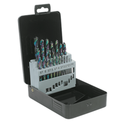 Sealey S0868 Siegen HSS Edge Ground Drill Bit Set 19pc - DIN 338 - S0868 - Sealey Tools UK - Trade Counter Direct