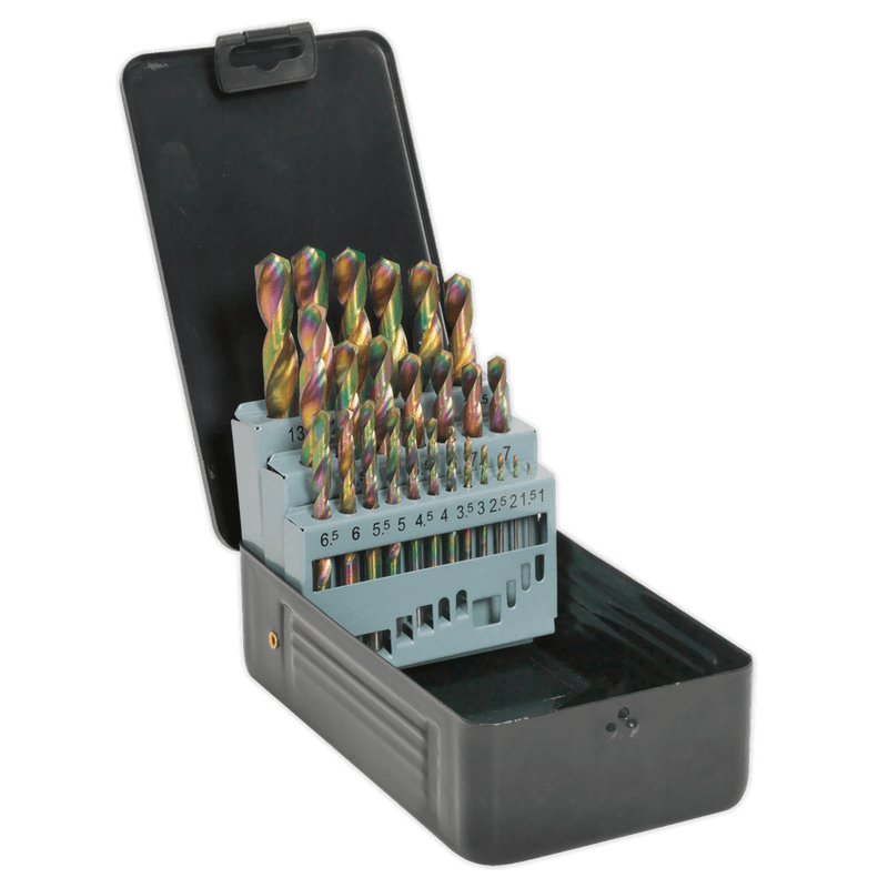 Sealey S0938 Siegen HSS Edge Ground Drill Bit Set 25pc - DIN 338 - S0938 - Sealey Tools UK - Trade Counter Direct