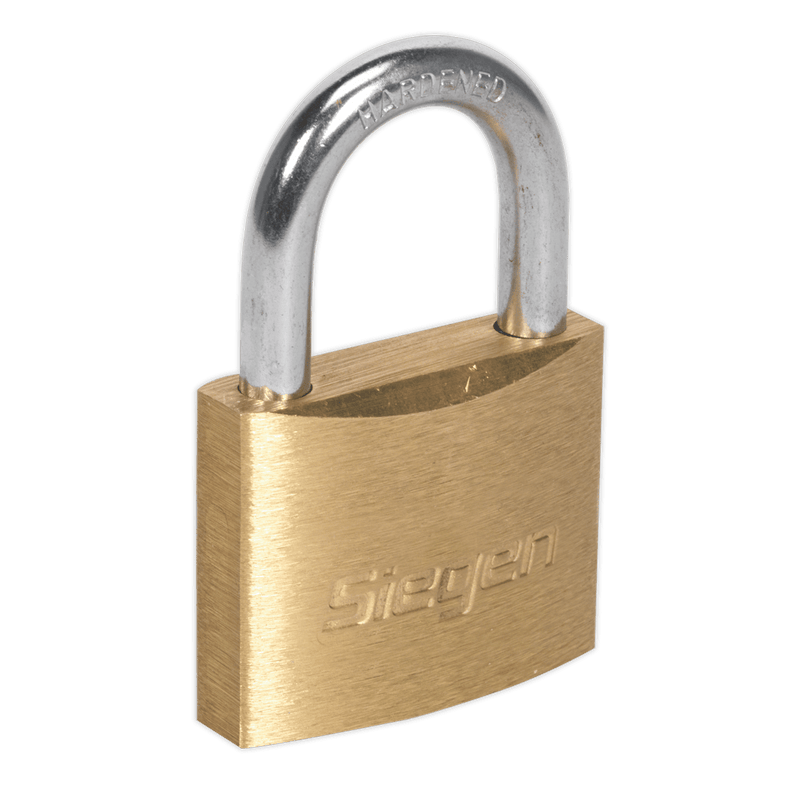 Sealey S0987 Siegen Brass Body Padlock with Brass Cylinder 40mm - S0987 - Sealey Tools UK - Trade Counter Direct