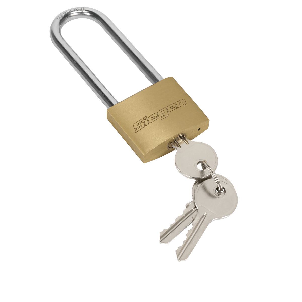 Sealey S0989 Siegen Brass Body Padlock with Brass Cylinder Long Shackle 40mm - S0989 - Sealey Tools UK - Trade Counter Direct