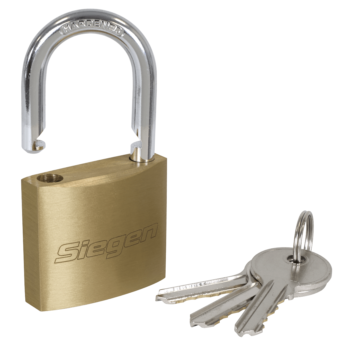 Sealey S0992 Siegen Brass Body Padlock with Brass Cylinder Keyed Alike - Pack of 4 - S0992 - Sealey Tools UK - Trade Counter Direct