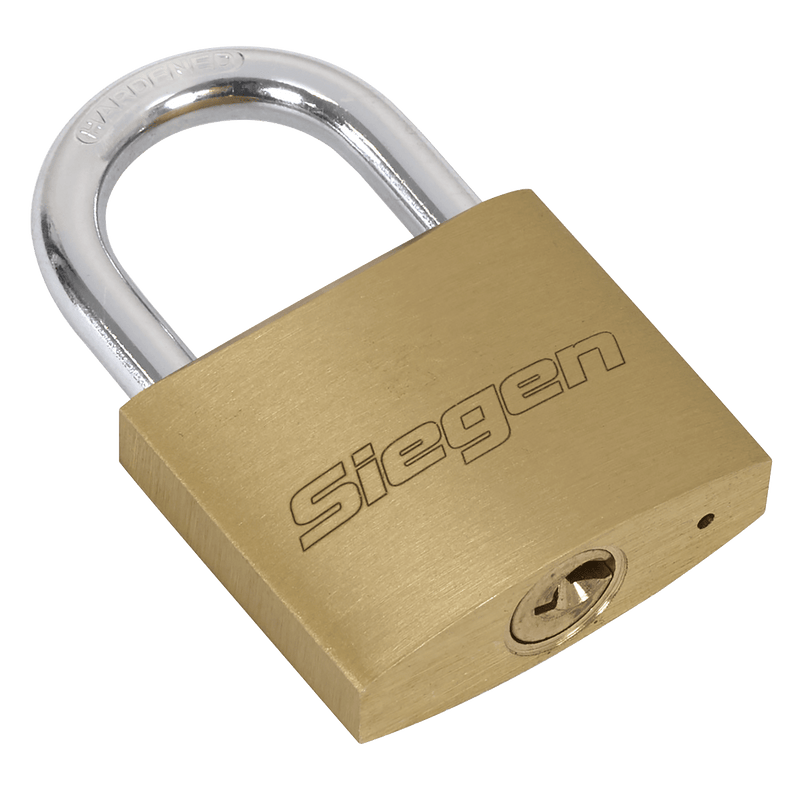 Sealey S0992 Siegen Brass Body Padlock with Brass Cylinder Keyed Alike - Pack of 4 - S0992 - Sealey Tools UK - Trade Counter Direct