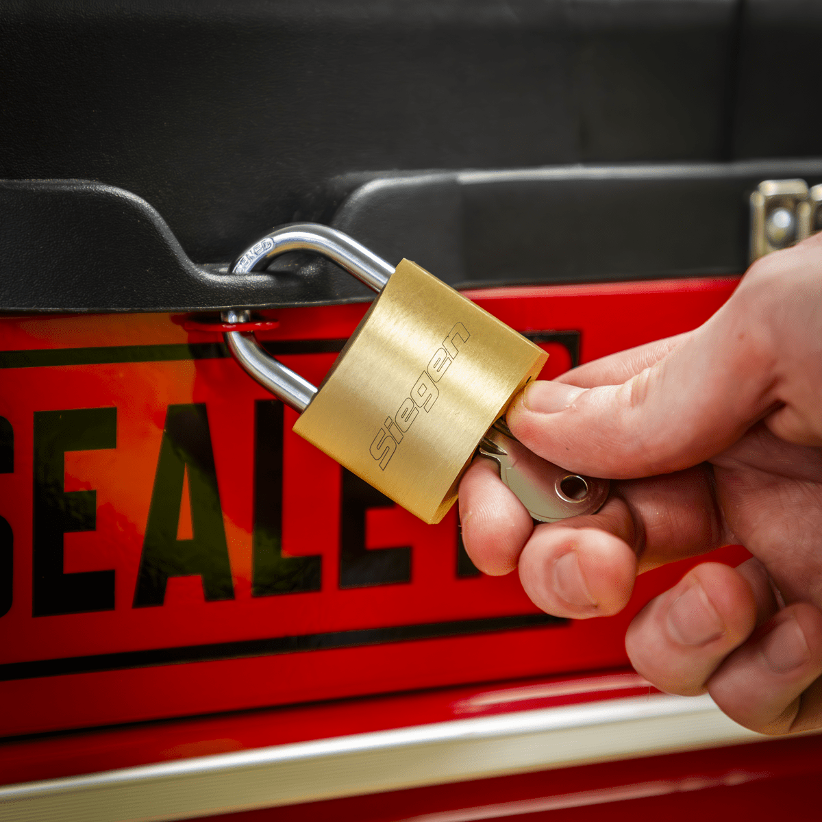 Sealey S0992 Siegen Brass Body Padlock with Brass Cylinder Keyed Alike - Pack of 4 - S0992 - Sealey Tools UK - Trade Counter Direct