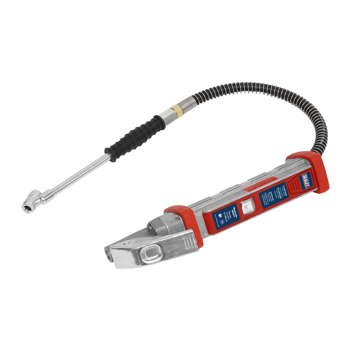 Sealey SA371 Tyre Inflator 0.5m Hose with Twin Push - On Connector - SA371 - Sealey Tools UK - Trade Counter Direct