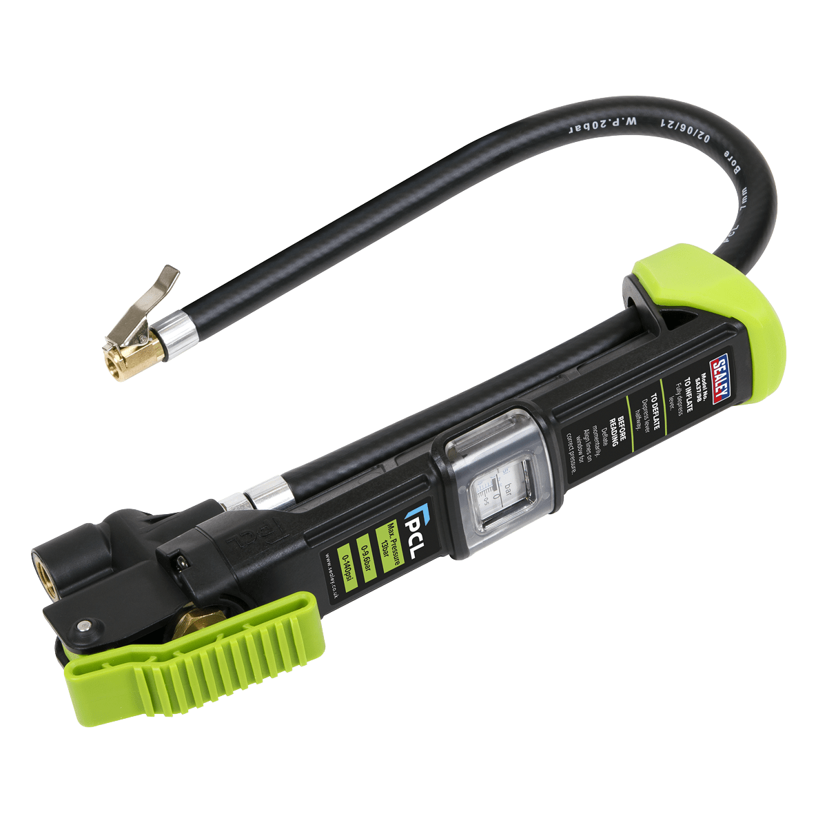 Sealey SA37/98 PCL Airlite Eco Tyre Inflator with Clip-On Connector - SA37/98 - Sealey Tools UK - Trade Counter Direct