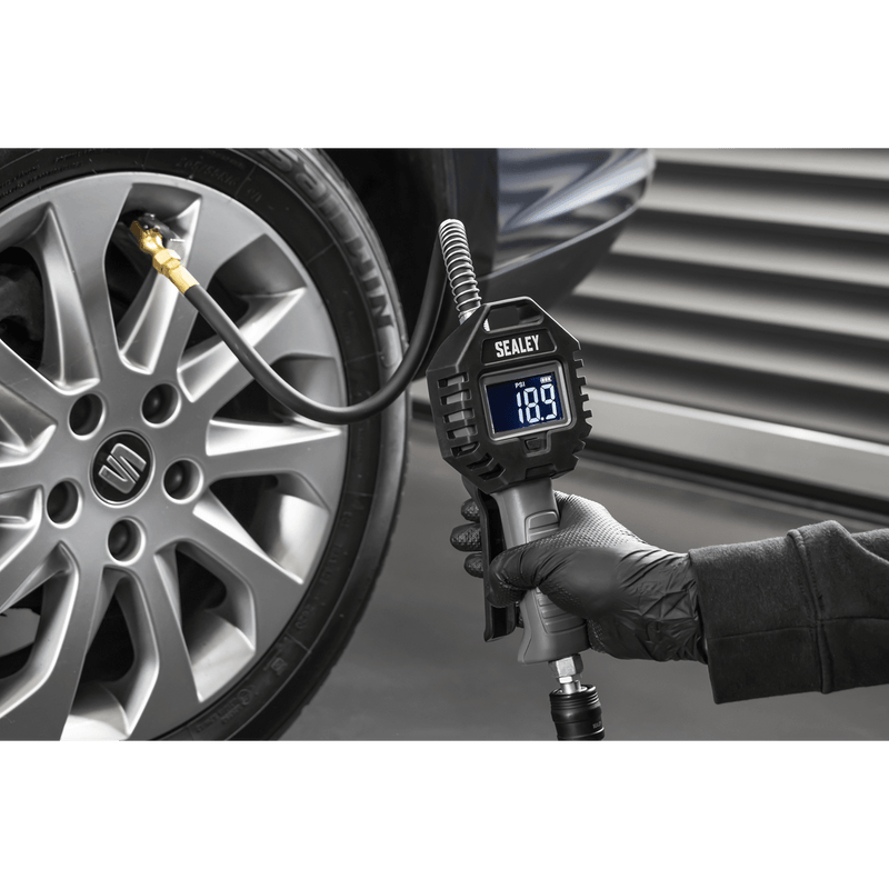 Sealey SA500 Rechargeable Digital Tyre Inflator with Clip-On Connector - SA500 - Sealey Tools UK - Trade Counter Direct